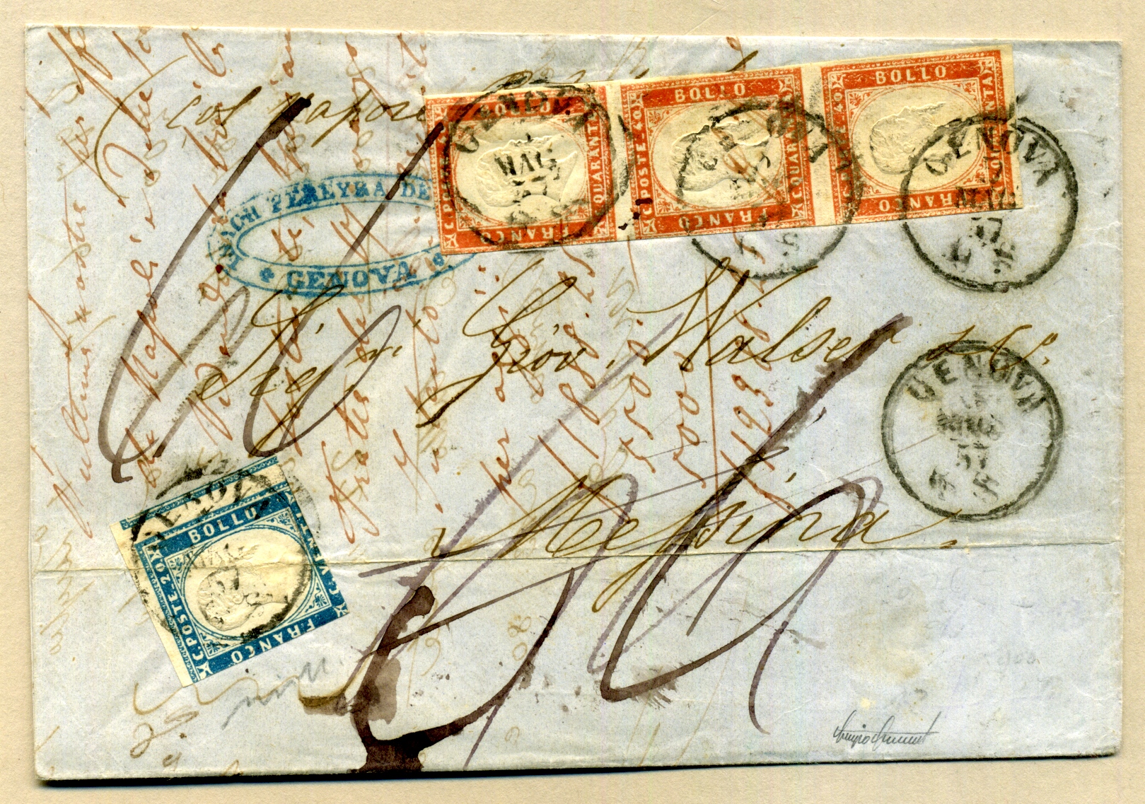 1857: Genua -> Messina mit französischem Dampfer